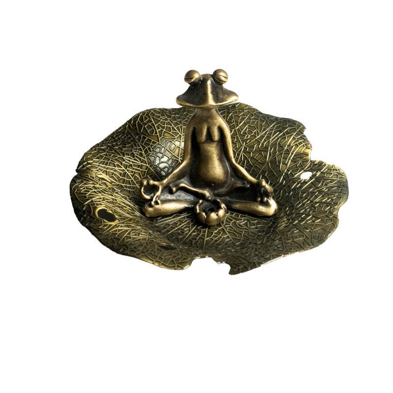 Zen Frog Vintage Incense Holder 1Pcs Alloy Stick Burner Creative Home Decor Aromatherapy Tray for Bedroom Meditation