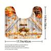 4Pcs Luxury Block PumpkinShower Curtain Sets Waterproof  for Bathroom Non-Slip Bathroom Rugs Lid Toilet Cover Bath Mat Bathroom Set