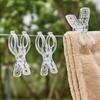 4Pcs Large Transparent Clothespin Plastic Drying Clothes Pegs Portable Clothes Drying Clips  Socks