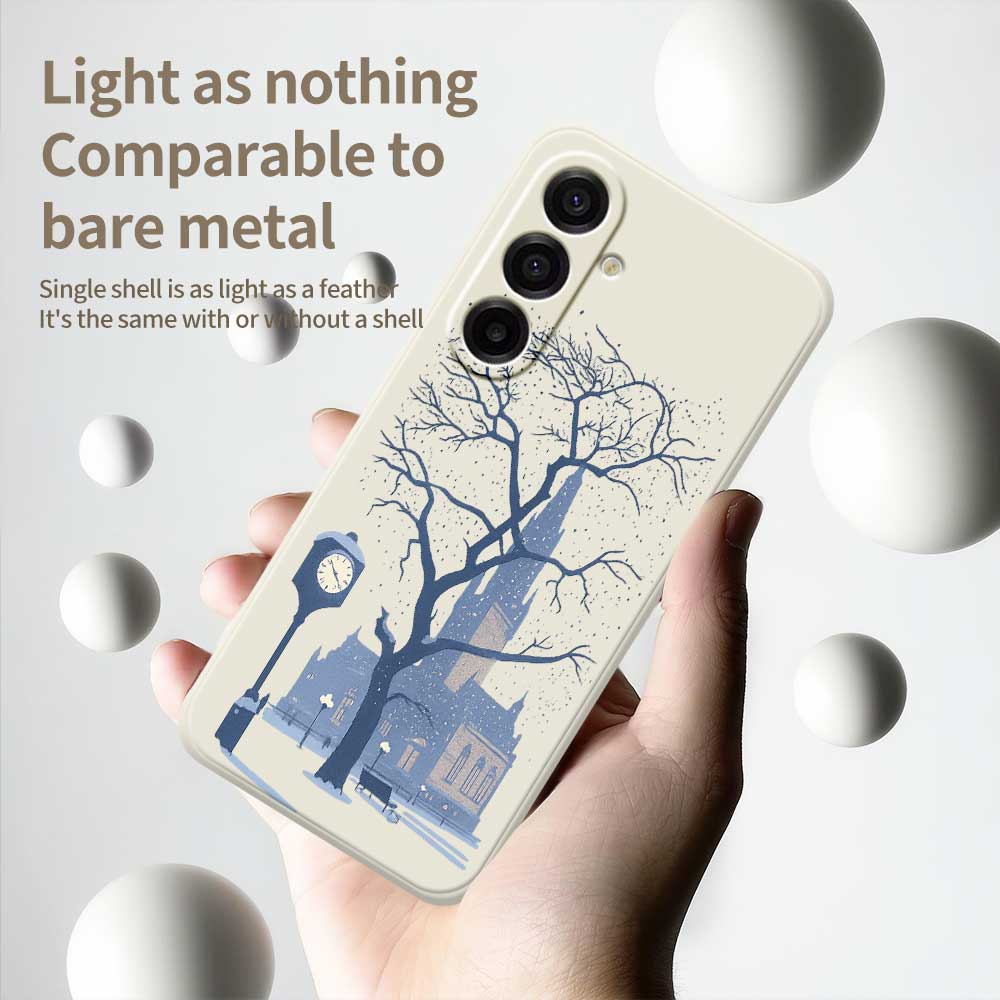 For Samsung Galaxy A17 5G Case Street Outside The Castle Pattern Printing Straight Edge TPU Phone Back Cover