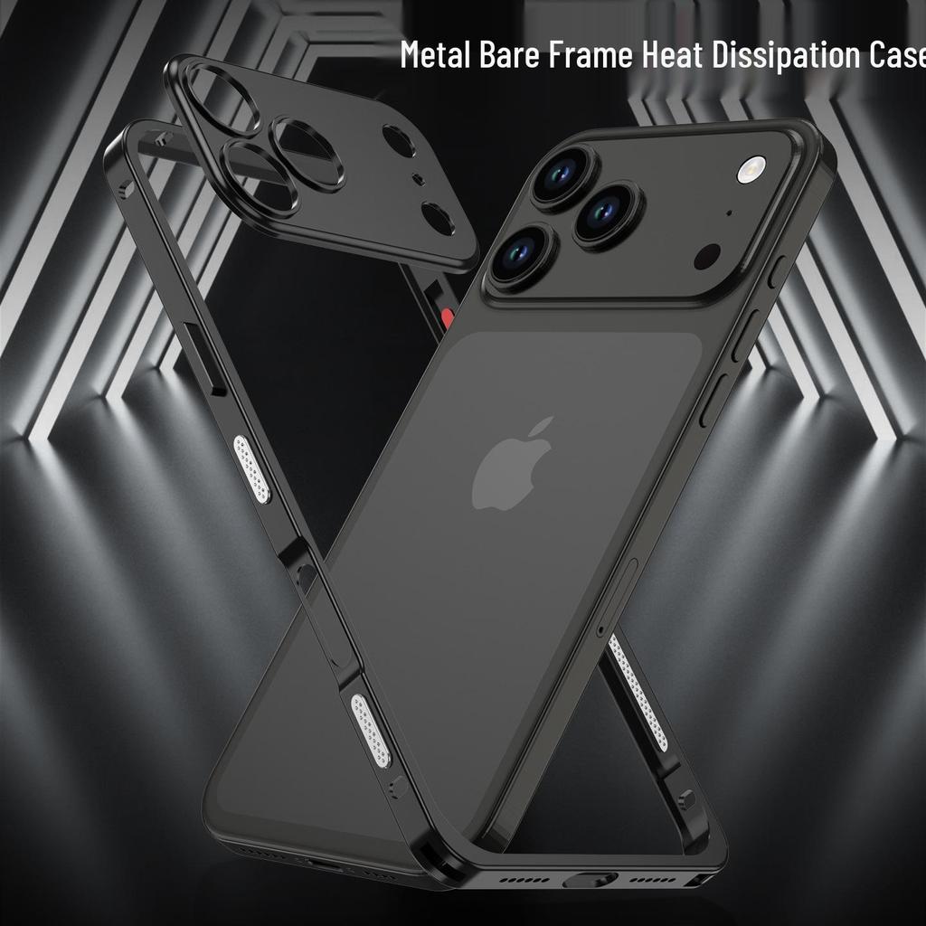 iPhone 17 Pro Max Heat Dissipation Case with Metal Seahorse Buckle - Anti-Fall Design for 16 Pro