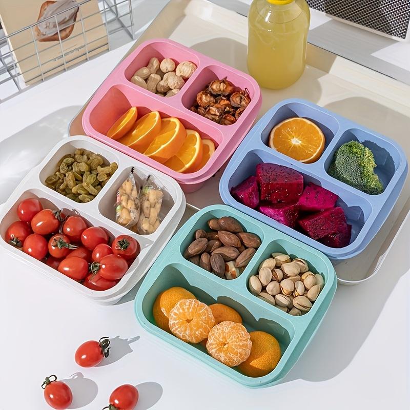 1pc Snack Candy Nuts Fruit Storage Box – 3-Compartment Container, Reusable Meal Prep, Portable Lunch Box for Home/Office, Dishwasher/Microwave Safe