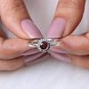 Natürlicher roter Granat runder Edelsteinring, handgemachter Ring, Stapelring, Geschenk für Sie, Statement Ring, Silberschmuck, 925 Sterling Silber