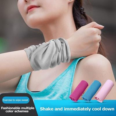 Polyester Fiber Ter Bandı bilek silme Hızlı Kuruyan Soğutma Havlusu Fitness Kamp Koşu