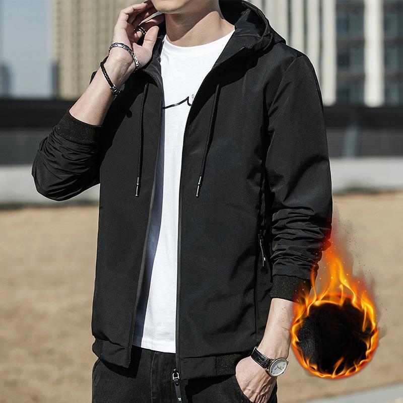 Coat Men's Autumn and Winter Jacket American Clothes Handsome Casual Jacket Hooded Fashion Storm Coat.