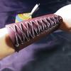 1Pc Archery Arm Guard Bracer Hunting Shooting Lace Up Lther Armguard (Black)