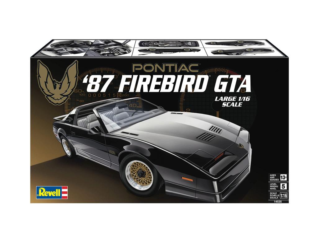 Revell Germany and Revell USA 1/16 1987 Pontiac Firebird GTA Plastic Model Kit 14535, Pre-painted