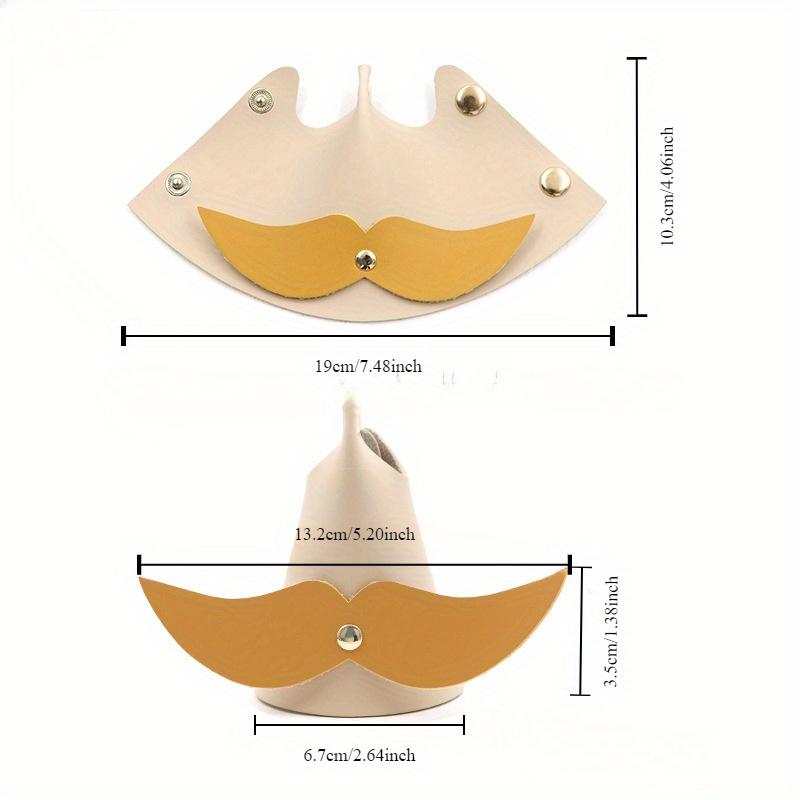 1 Stück Kreativer abnehmbarer Bartbrillenhalter, Büro lustige kleine Ornamente, PU-Leder Schmuckständer