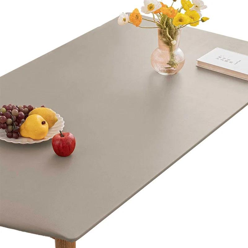 1 PC Solid Colour Rectangle Table Cloth Cover Waterproof Tablecloth Fits for Folding Tables Washable Table Protector Camping