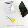 Cheese-Shaped Phone Stand With Keychain Desktop Ornament, Lightweight And Portable Phone Holder