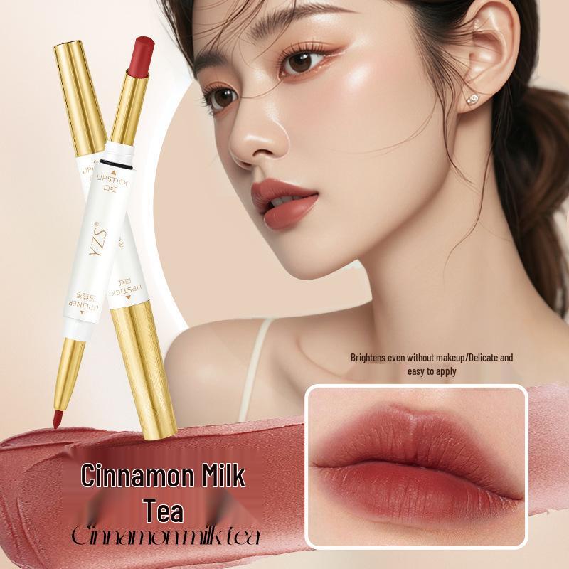 

YZS Мягкая матовая бархатная помада-карандаш для губ с двойным концом и эффектом мягкой дымки Y2901 2g+0.25g