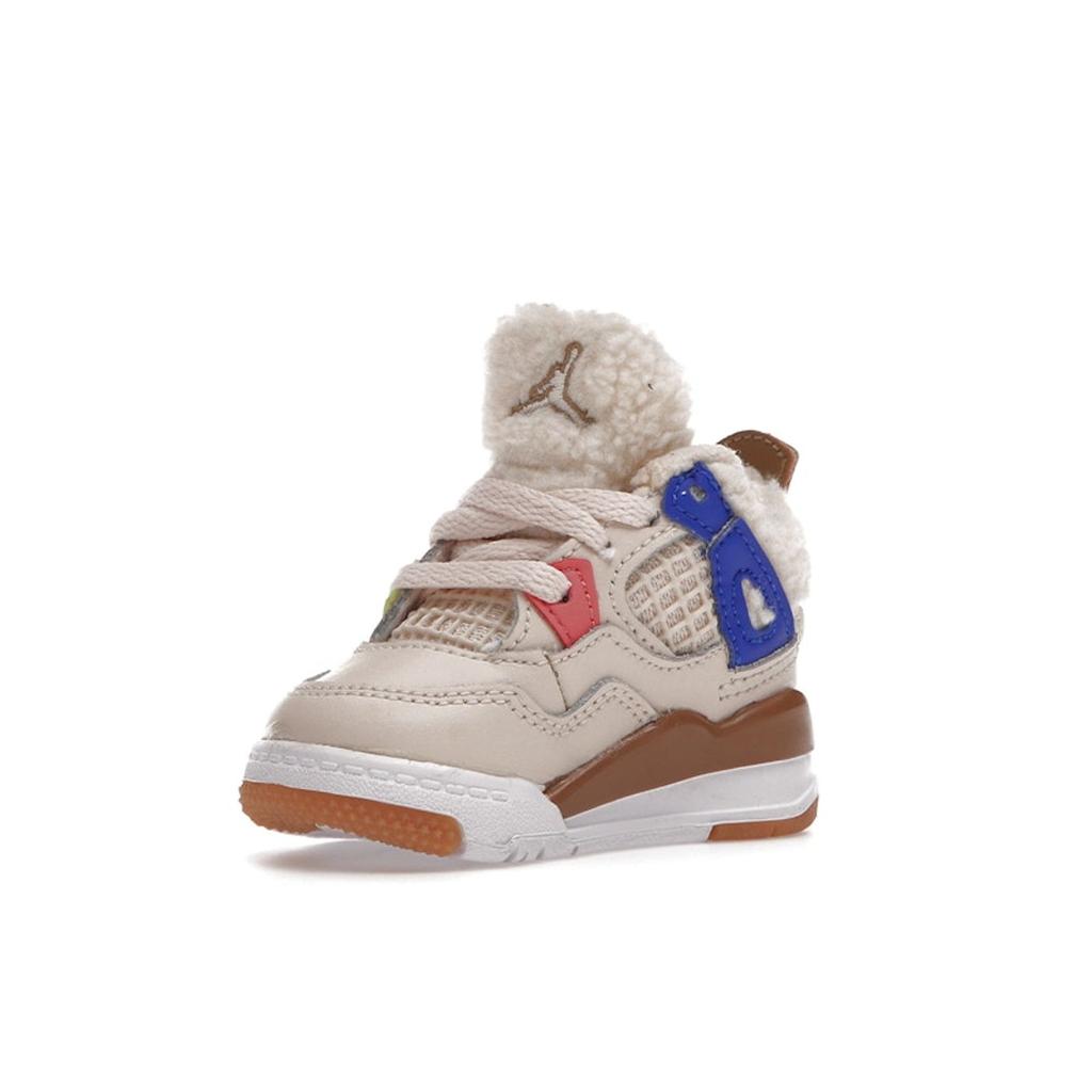 Pantofi sport pentru copii Air Jordan 4 Retro TD Wild Things crem Sail University-Roșu DH0571-264