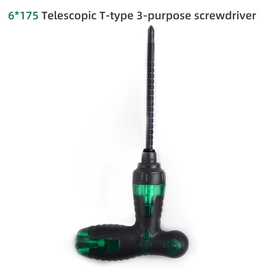 Cacciavite a croce magnetico, cacciavite a doppia funzione, lunghezza regolabile, multifunzionale, antiscivolo, per uso domestico