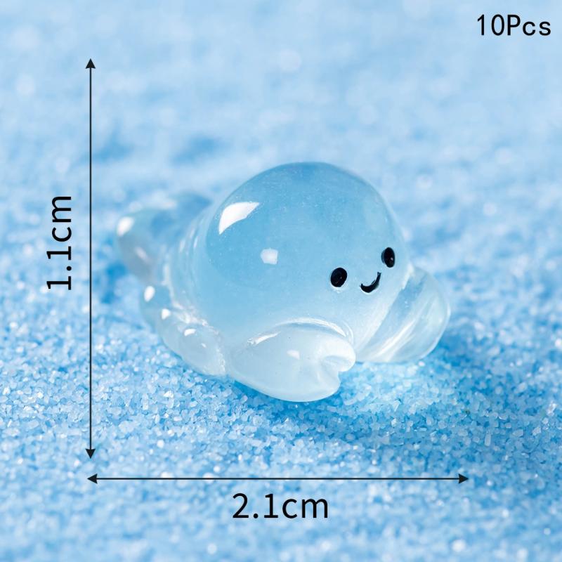 10Pcs Colorful Resin Noctilucent Marine Small Animals Fish Tank Crab Dragon Shrimp Landscape Ornament Aquarium Accessories
