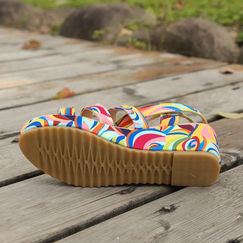 Fashion 2025 Hot Sale Ladies Shoes Open Toe Women's Sandals Fashion Color Matching Casual Summer New Plus Size Comfortable Wedge Sandals