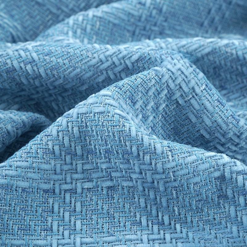 Woolen Tweed Plaid Chenille Fabric Woven Small Fragrant Fabric DIY Elegant Fashion Coat Skirt Designer