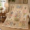 2D Flat Printing 1pc Floral Blanket, Retro Wildflower Patchwork Blanket, Country Style Item, Farmhouse Garden Decor, Gift for Flower Lovers, Suitable 