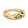 Peridot Twisted Vine Band Ring - 925 Sterling Silver Gold Vermeil