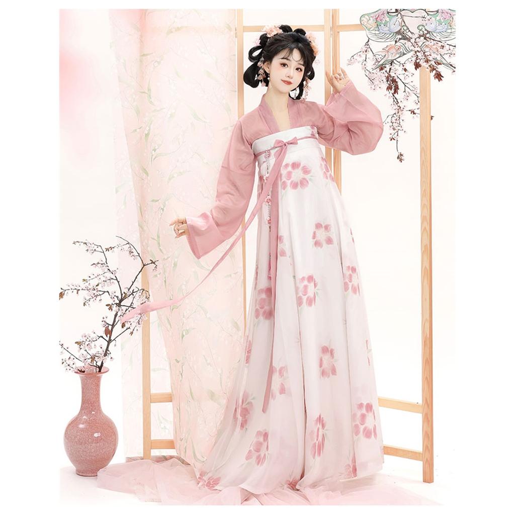 Chinese Tang Dynasty Style Hanfu For Women, Chest-length One-piece Skirt  Daily Suit