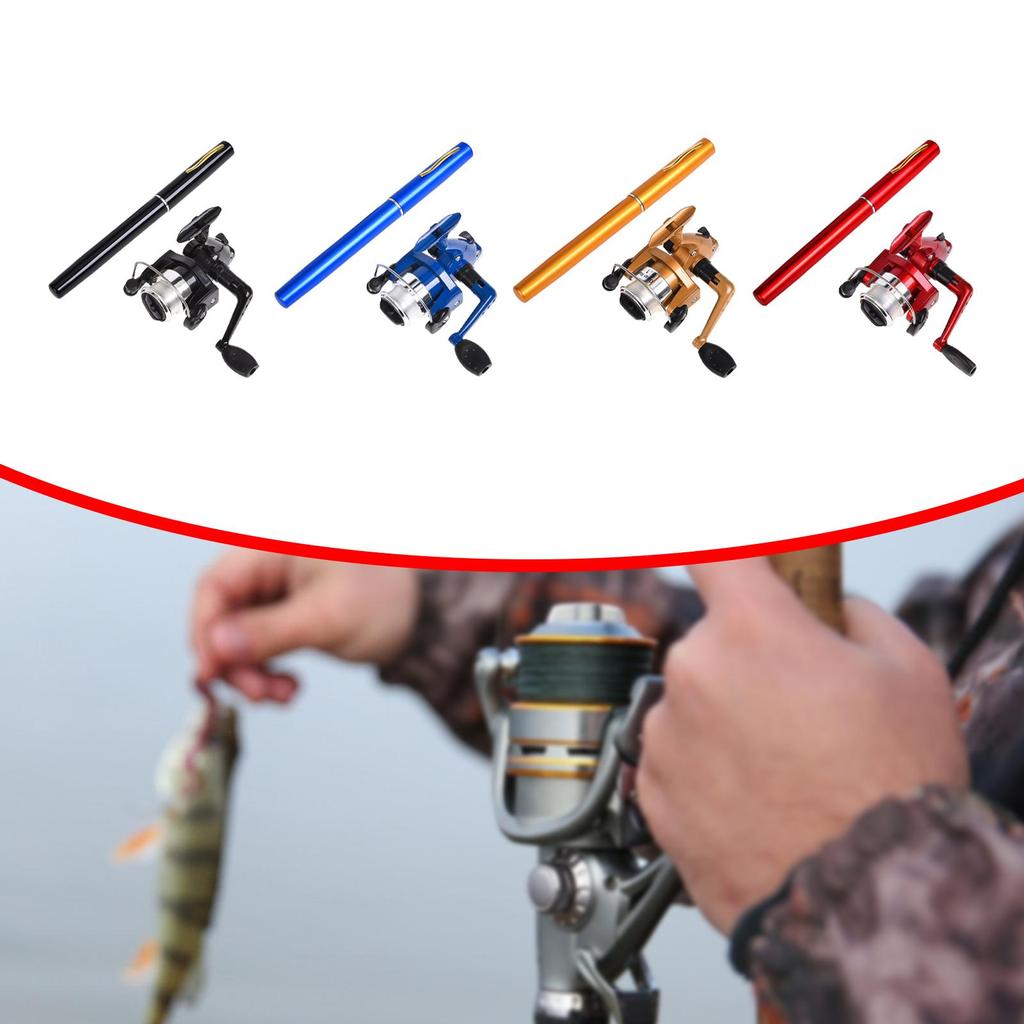 Mini Canne à Pêche et Moulinet Équipement de Pêche Cadeau Mini Cannes à Pêche pour Voyage Pêche sur Glace Radeau Eau Salée Eau Douce Mer Enfants