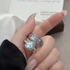 Ethnic Style Retro Enamel Phoenix Feather Open Ring Niche Design Key High-End Sense Stacking Wearing Index Finger Ring Woman