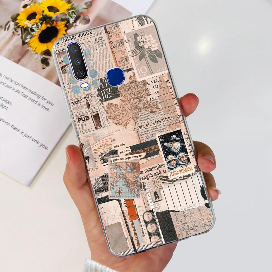 For Vivo Y12 1904 1940 Phone Case Fashion Butterfly Painted Soft Silicone TPU Cover For Vivo Y17 Y15 Y12 1902 1901 Bumper