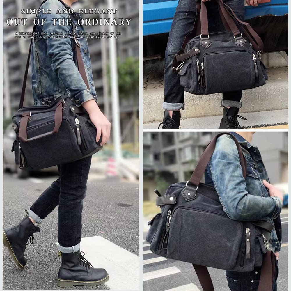 Boston Tote Shoulder Large Shoulder Crossbody Hand for Travel [LEOLEO] Bag, Canvas, Bag, Bag, Capacity, Multi-functional, Bag, Bag, Bag, Stylish, A4,