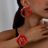 Alloy Jewelry Set Earrings And Bracelet Beautiful Swirls Earrings And Bracelet Set Tailored For Fashion Forward Women