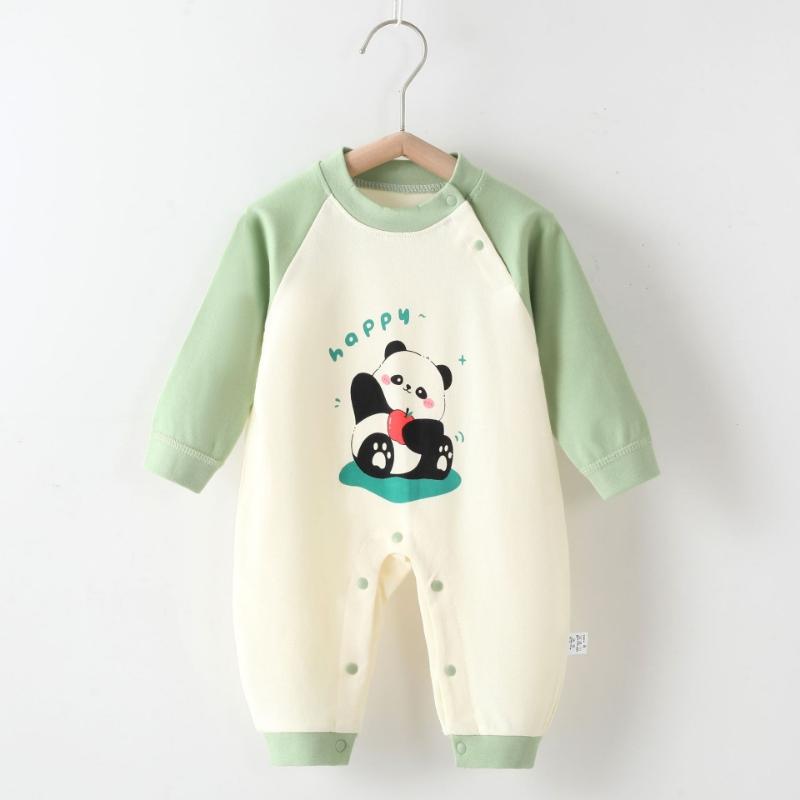 Kjemmet bomull babybody langermet spedbarns jumpsuit dyre-romper unisex termisk undertøy trykknapplukking myk nyfødt onesie vinter varmt antrekk