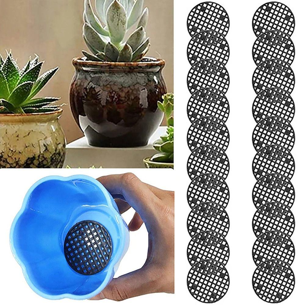 100/200/300Pcs Plastic Round Flowerpot Gasket Leak-proof Anti-corrosion Mesh Grid Mat
