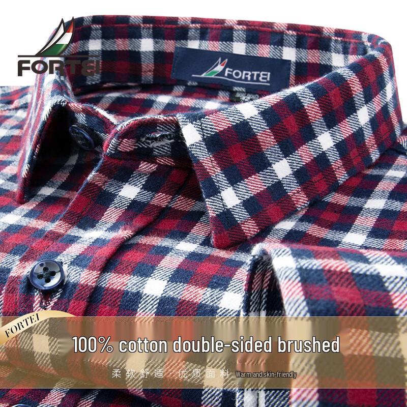 

Men s 100% Cotton Double Brushed Plaid Shirt 41