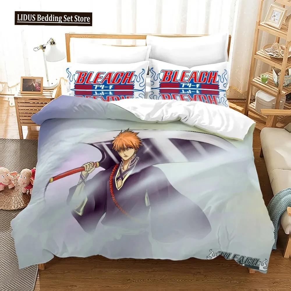 Anime Bleach Kurosaki Ichigo Bedding Set Boys Girls Twin Queen Size Duvet Cover Pillowcase Bed Boys Adult Home Textileextile