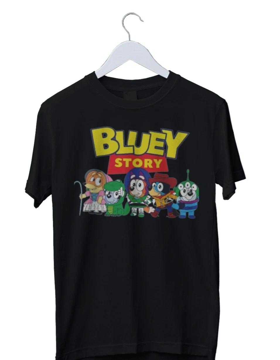 Unisex Adult Casual Graphic Bluey Story Graphic Print T-Shirt isex ... XL