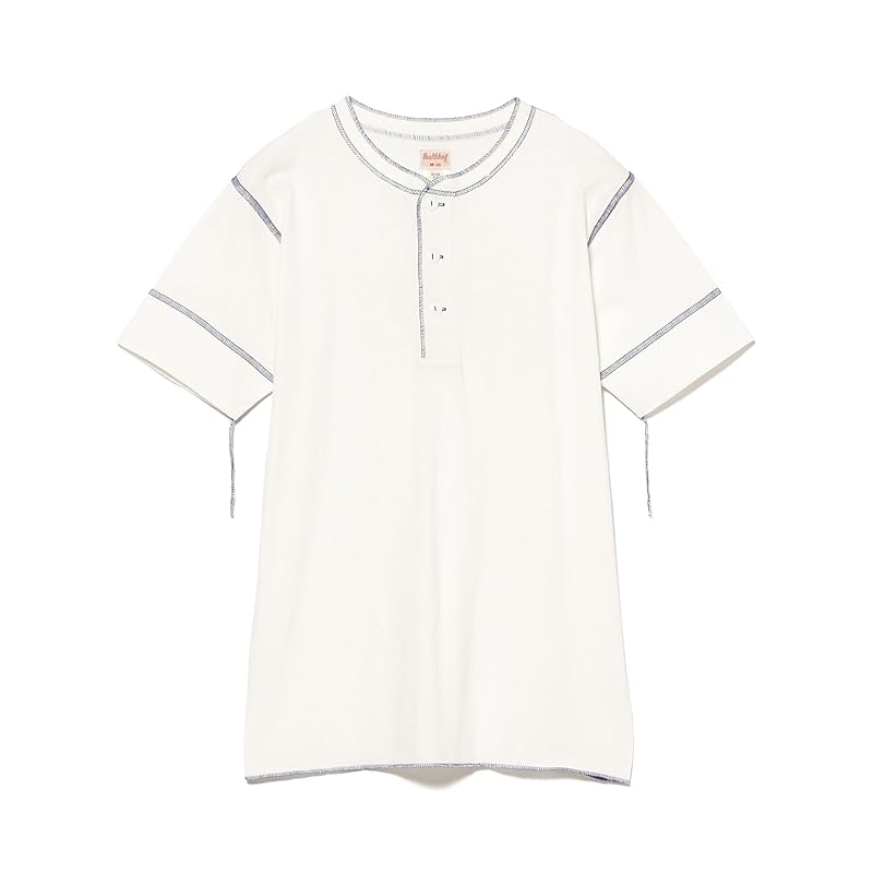 

[Beams Boy] L/S TEE [Special order] Healthknit 70s henry neck short sleeve ladies BLUE FREE