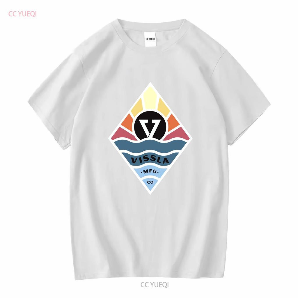 VISSLA Black 2 Sided Logo T Shirt A Grade Mens Size Large vintage Washed Stretched fashion streetwear Comfortable Unisex