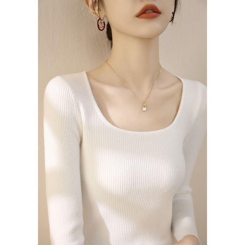 

Early Autumn Wool U-Collar Base Top Sweater White L