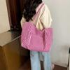 Casual Striped Design Women Nyl Shoulder Bags Versatile Large Capacity Ladies Armpit Handbag Ctrast Color Girl Shopping Tote