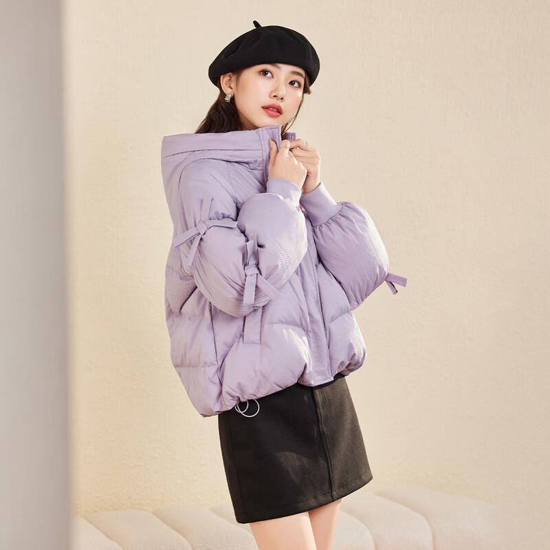 IEF 2025 Winter Sweet Bow Design White Duck Down Jacket