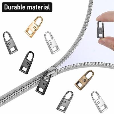 5 Pcs Zipper Pull Replacement Zipper Repair Kit Zipper Slider Pull Tab Metal Zipper Fixer Head for Luggage Backpack Jacket Suitcase Coat