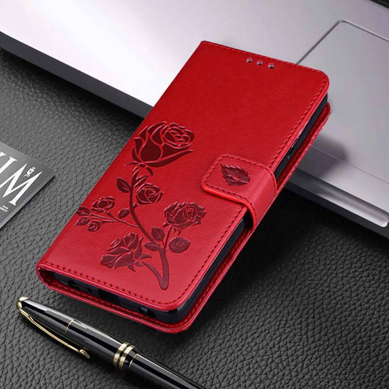 

Чехол для телефона Xiaomi Redmi Note 12 Pro 5G 12C 11A, роскошный кожаный кошелек с цветком розы, флип-обложка для книги для Xiaomi Poco X5 Pro 5G, противоударные чехлы For Xiaomi Poco X5 Pro 5G красный