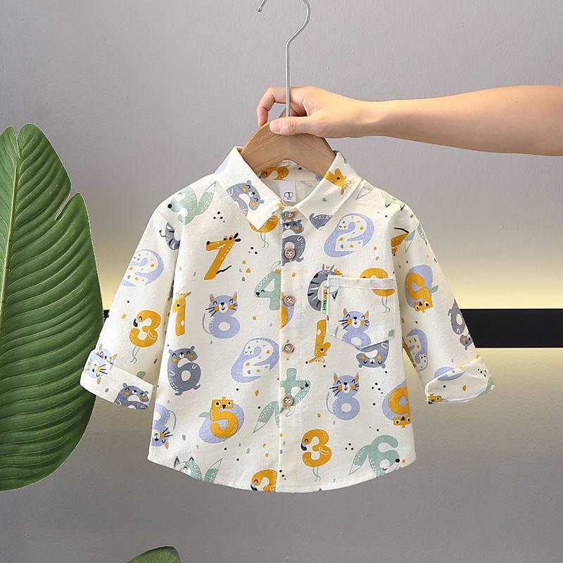 Boys' Stylish Korean Stripe Shirt for Spring and Autumn 2026: Handsome Outdoor-Friendly Design