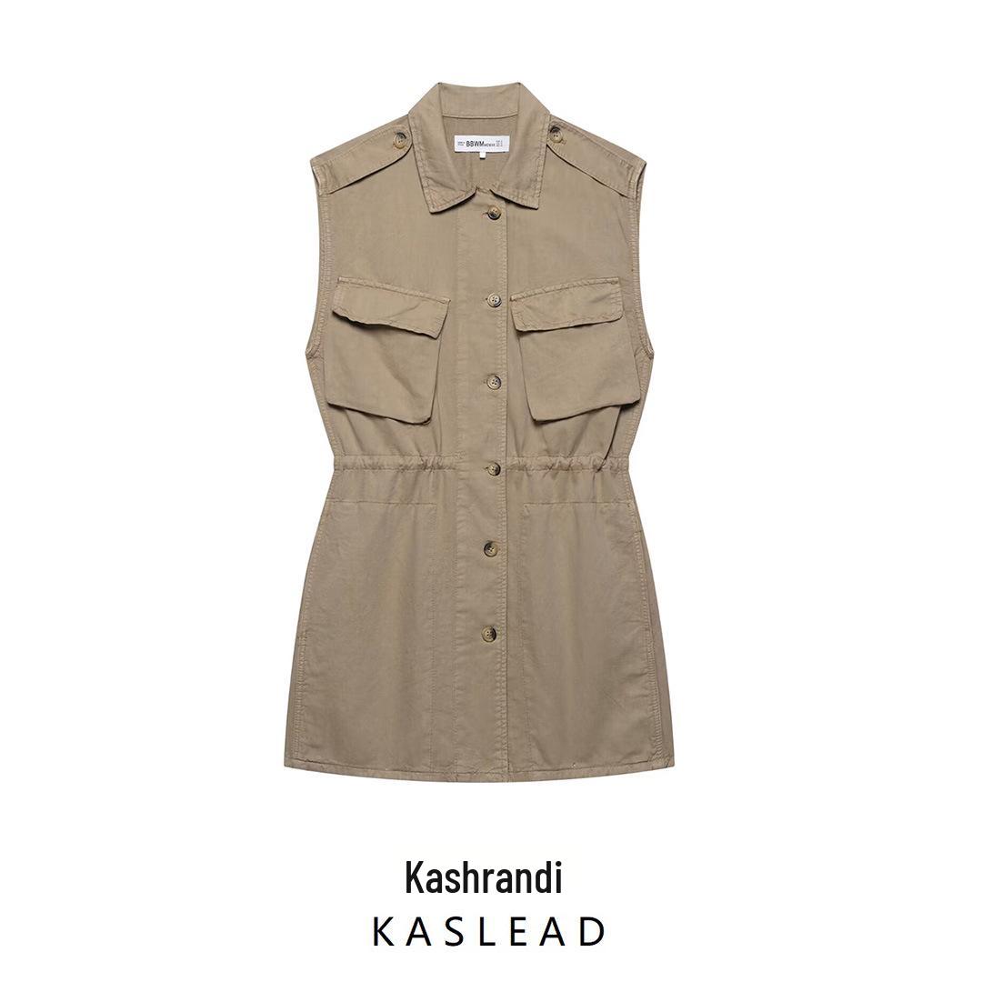 

Spring 2025 Women s European & American Style Pocket Short Dress Small