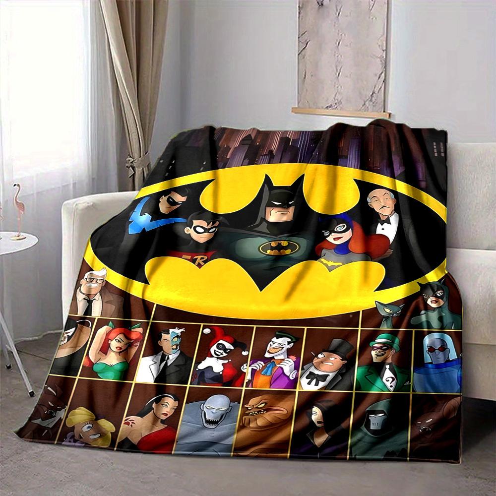 1pc Batman Flannel Throw Blanket - Lightweight Soft Warm All-Season Blanket for Sofa, Bed, Travel, Camping  L1029195