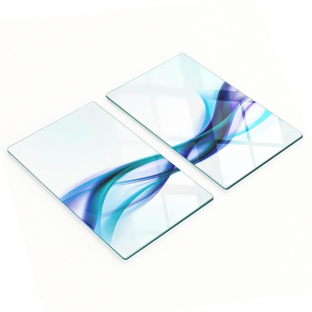 Durable and Stylish Glass Boards with Abstract Wave Pattern 2x30x52 Cm
