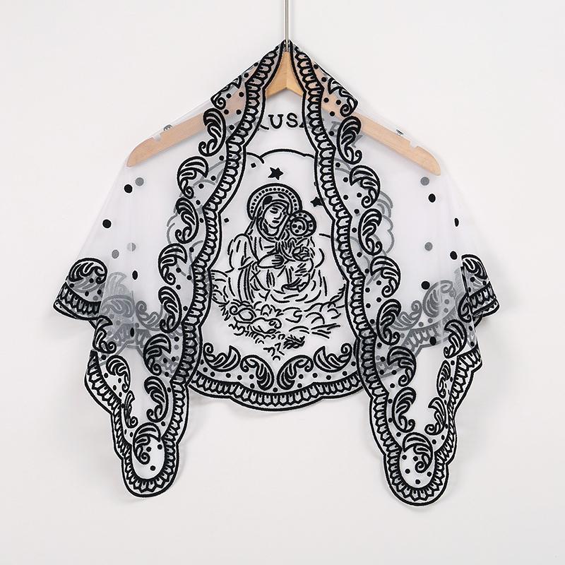 

Women Hijab Wrap Shawl Flower Lace Scarves Lady Fashion Wedding Headscarves Female Spring Summer Photo Props Accessories