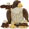 Set de Familie de Jucării de Pluș Șoim Pelerin 4 Bucăți Părinte Mare 14 Inch cu 3 Pui Detașabili Magic-Ta
