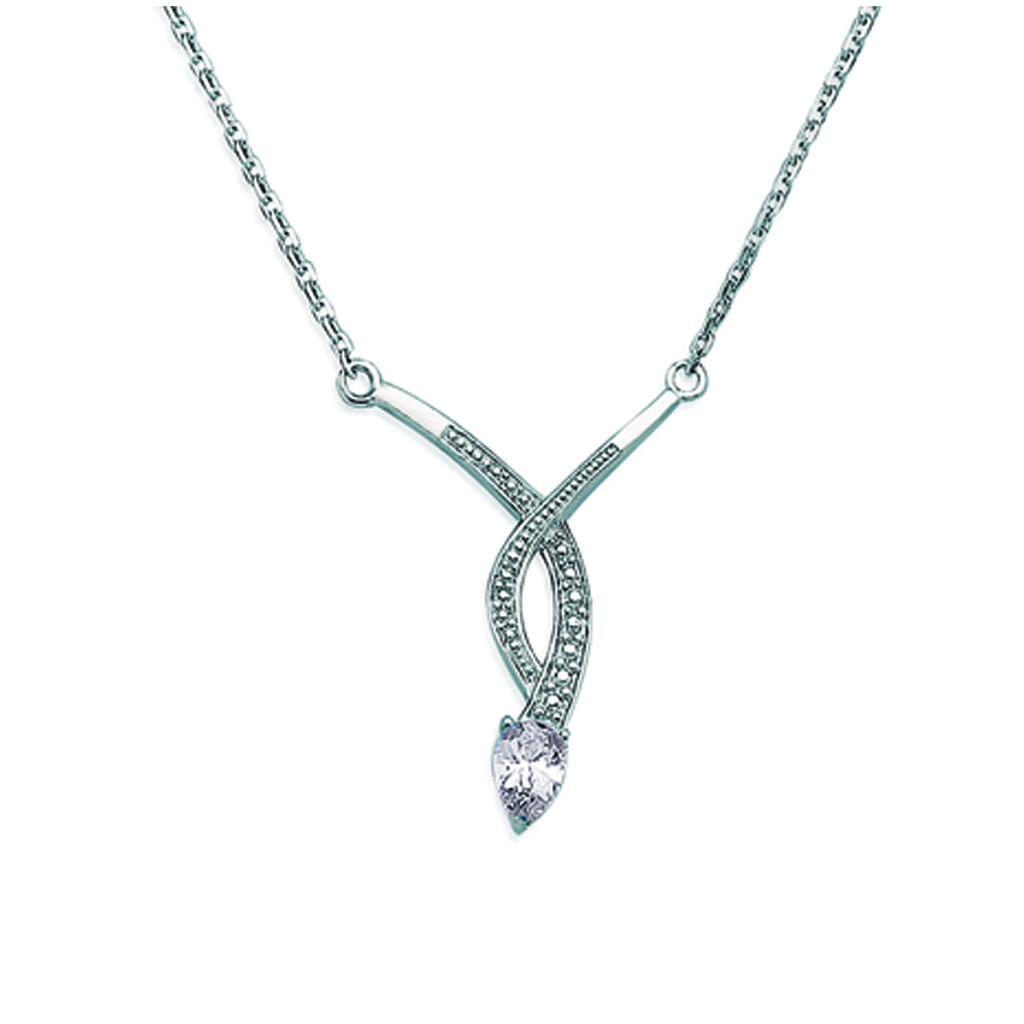Les Trésors De Lily [D6730] - Collier Argent 'Tentation' Blanc argenté (rhodié) - 3 cm