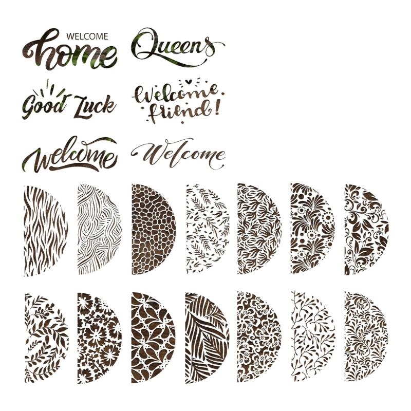 30Pcs Reusable Floral Templates 11.8x5.9in Plastic Drawing Stencils for Art Painting Card Making Wall Door Decoration