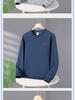 Men's Plus Size Thick Velvet Round Neck Hoodie - Autumn/Winter Trendy Loose Fit Long Sleeve Casual Top