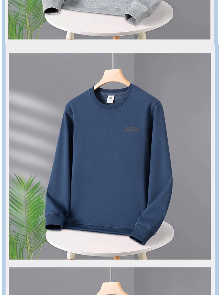 Men's Plus Size Thick Velvet Round Neck Hoodie - Autumn/Winter Trendy Loose Fit Long Sleeve Casual Top